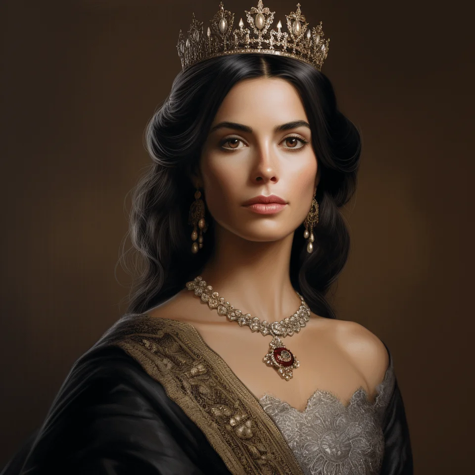 AI picture of Apolonia Lapiedra as Queen of Spain