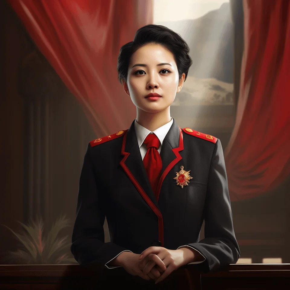 AI picture of Evelyn Lin as President of China and Chairwoman of the Communist Party